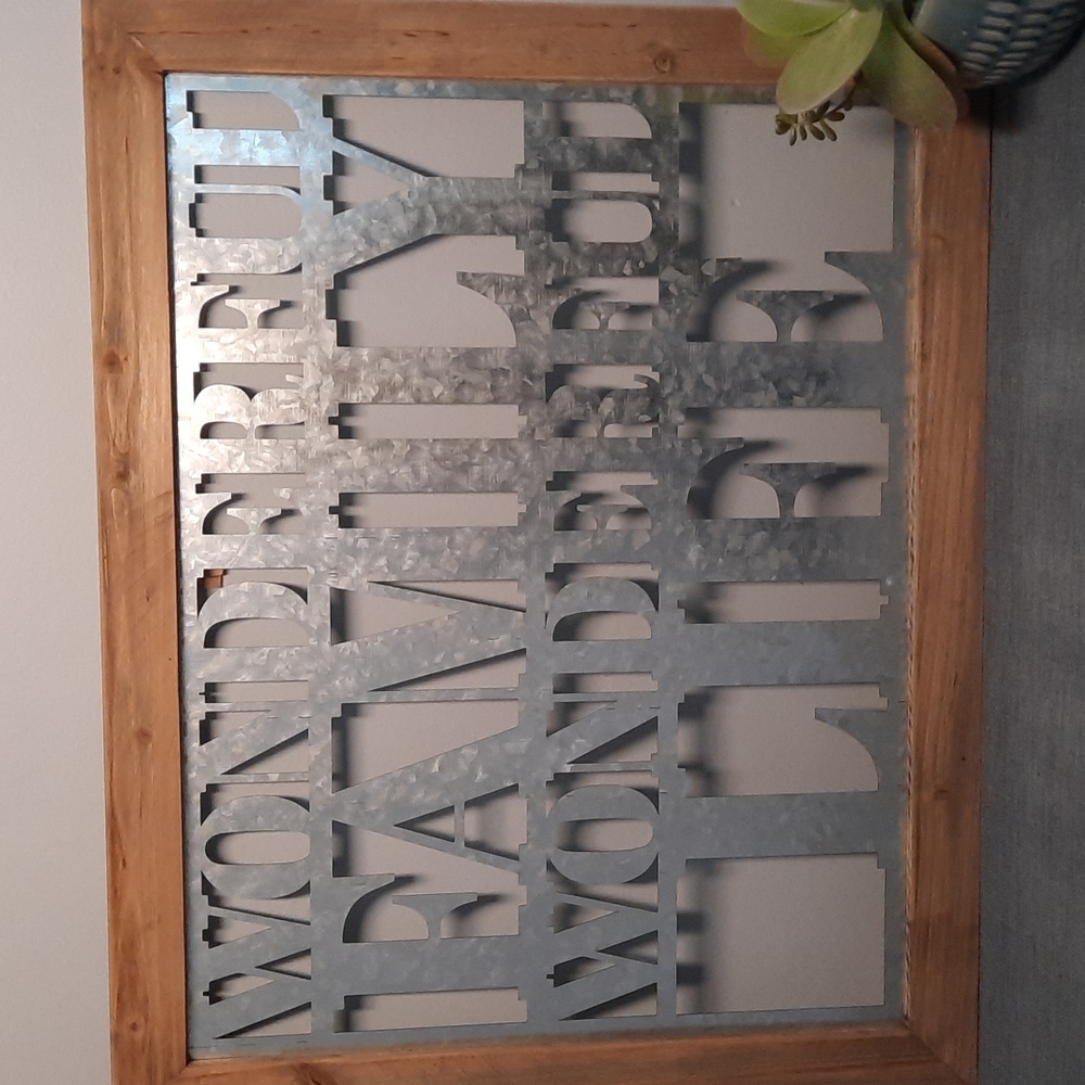 Family Wall Art Home Decor Wonderful Family Wonderful Life Galvanized Metal Wood